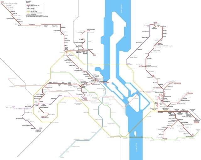 خريطة محطات ترام كييف